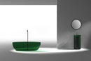 Opal 67 in. One Piece Anzzi Stone Freestanding Bathtub in Translucent Emerald Green  5