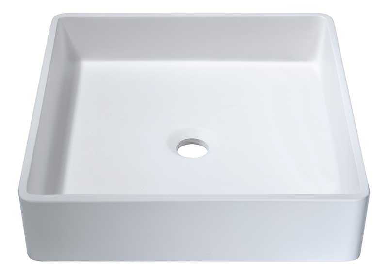 Anzzi Matimbi 1-Piece Solid Surface Vessel Sink with Pop Up Drain in Matte White LS-AZ8239 3