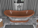 Anzzi Banten 68 in. Handmade Copper Double Slipper Flatbottom Non-Whirlpool Bathtub in Polished Antique Copper FT-AZ330 3