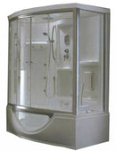 Steam Planet Personal Sliding Door Glass Steam Shower with Whirlpool Bathtub