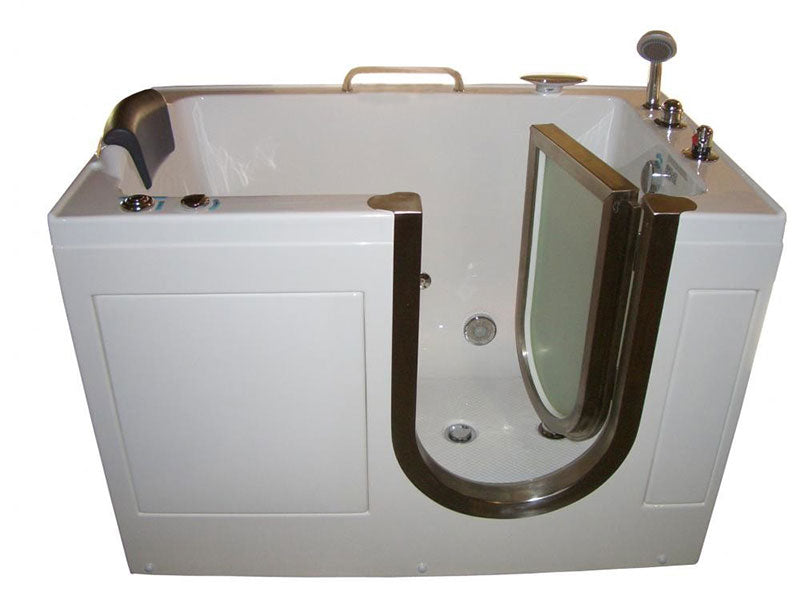 Steam Planet 52" x 32" Walk-In Tub with Inline Heater and Whirlpool Jets