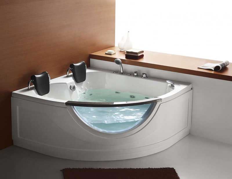 Steam Planet 59" x 59" Two Person Corner Rounded Whirlpool Tub