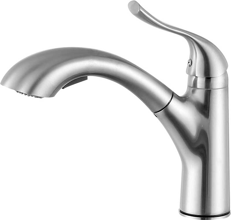 Anzzi Di Piazza Single-Handle Pull-Out Sprayer Kitchen Faucet in Brushed Nickel KF-AZ205BN