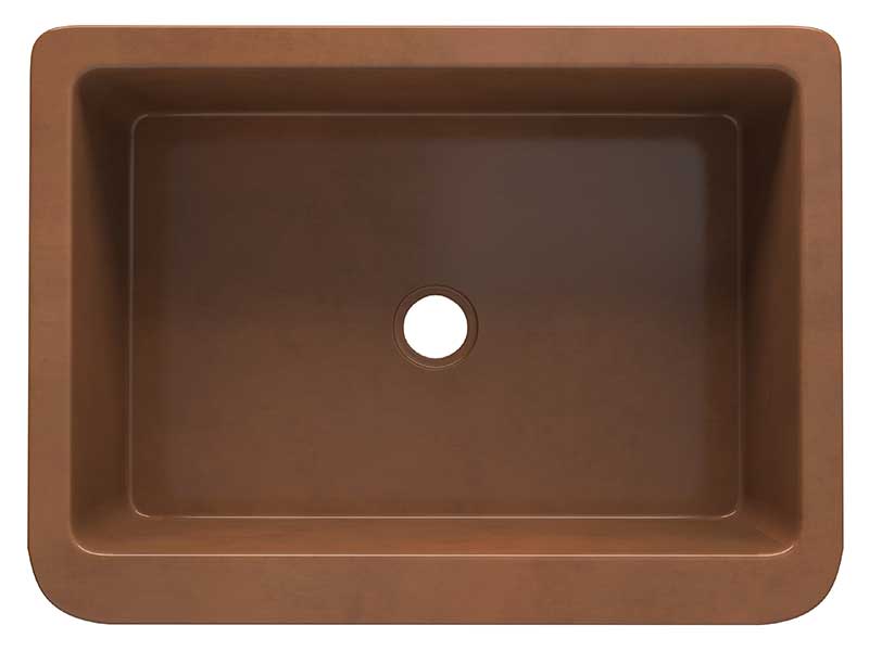 Anzzi Florina Farmhouse Handmade Copper 30 in. 0-Hole Single Bowl Kitchen Sink with Flower Design Panel in Polished Antique Copper SK-014 6