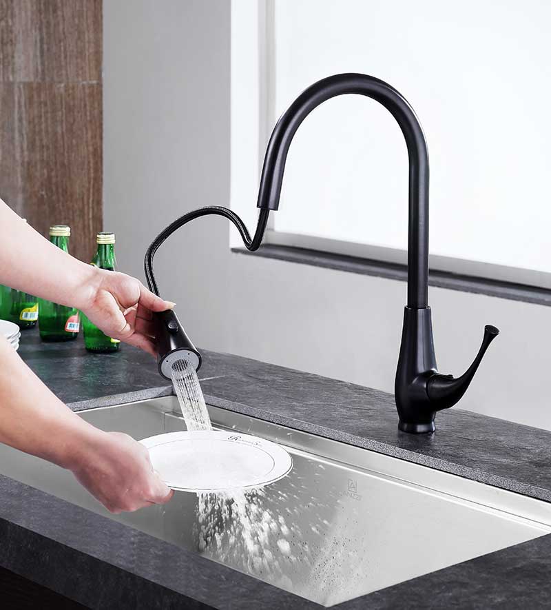 Anzzi Meadow Single-Handle Pull-Out Sprayer Kitchen Faucet in Oil Rubbed Bronze KF-AZ217ORB 6
