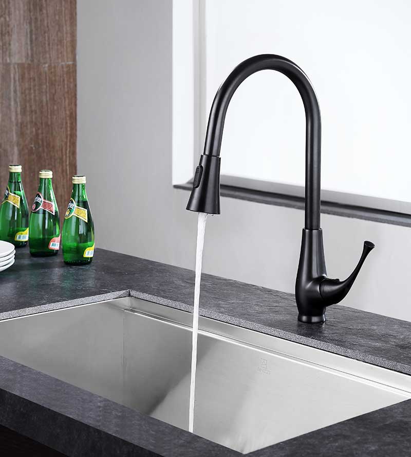 Anzzi Meadow Single-Handle Pull-Out Sprayer Kitchen Faucet in Oil Rubbed Bronze KF-AZ217ORB 11