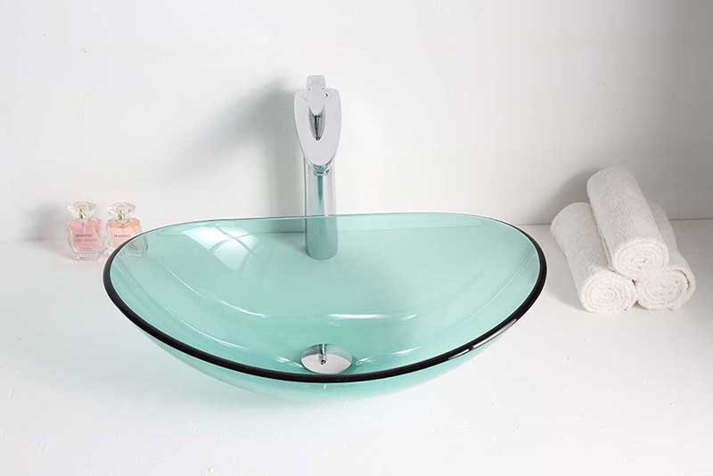 Anzzi Major Series Deco-Glass Vessel Sink in Lustrous Green Finish 2