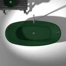 Ember 65 in. One Piece Anzzi Stone Freestanding Bathtub in Translucent Emerald Green  4
