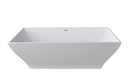 Crema 70.8 in. One Piece Anzzi Stone Freestanding Bathtub in White 4