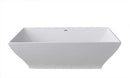 Anzzi Crema 5.9 ft. Man-Made Stone Freestanding Non-Whirlpool Bathtub in Matte White and Sol Series Faucet in Chrome 4