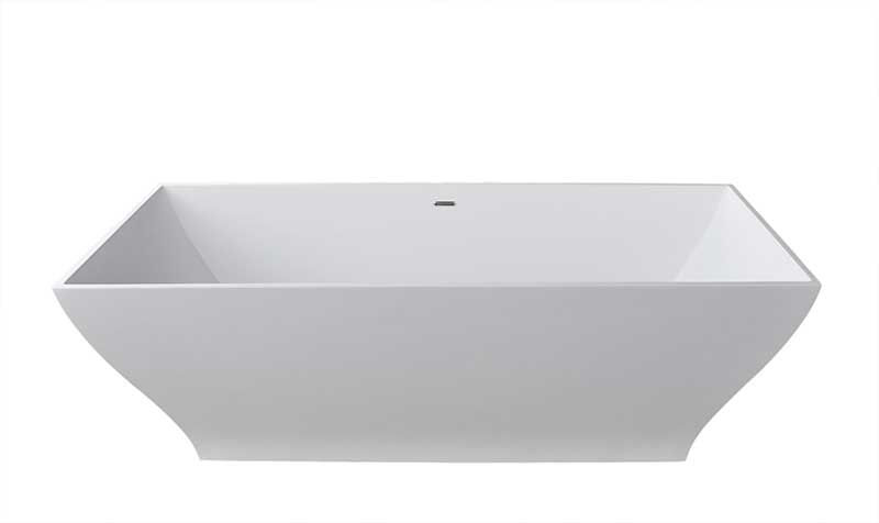 Anzzi Kayenge 5.9 ft. Solid Surface Center Drain Freestanding Bathtub in Matte White FT-AZ8419 4