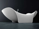 Anzzi Cielo 6.5 ft. Man-Made Stone Freestanding Non-Whirlpool Bathtub in Matte White and Kase Series Faucet in Chrome 3