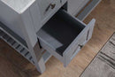 Anzzi Montaigne 48 in. W x 22 in. D Vanity in Gray with Marble Vanity Top in Carrara White with White Basin and Mirror 9