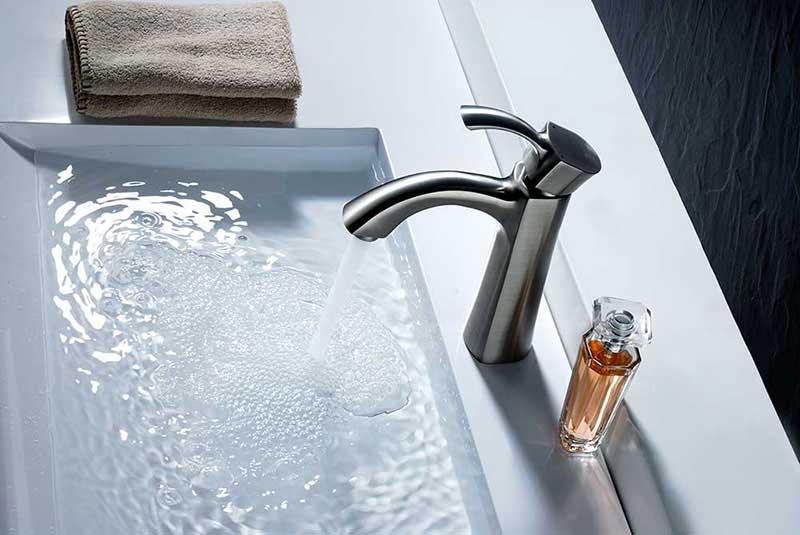 Anzzi Rhythm Series Single Handle Bathroom Sink Faucet in Brushed Nickel 6