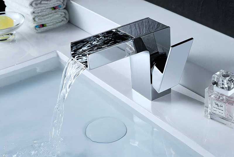 Anzzi Zhona Single Handle Bathroom Sink Faucet in Polished Chrome 6