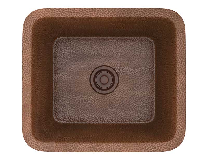 Anzzi Aquileia Drop-in Handmade Copper 17 in. 0-Hole Single Bowl Kitchen Sink in Hammered Antique Copper SK-002 5