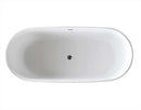 Sabbia 70.8 in. One Piece Anzzi Stone Freestanding Bathtub in White 3