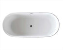 Anzzi Sabbia 5.9 ft. Man-Made Stone Freestanding Non-Whirlpool Bathtub in Matte White and Kase Series Faucet in Chrome 3