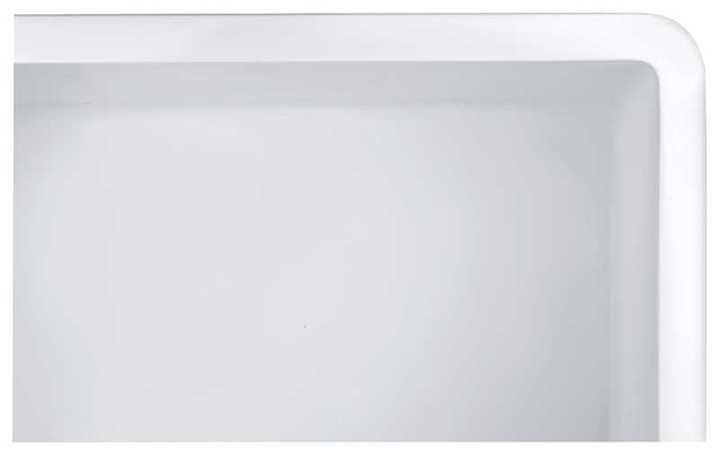 Anzzi Roine Farmhouse Reversible Glossy Solid Surface 35 in. Double Basin Kitchen Sink in White K-AZ224-2A 5