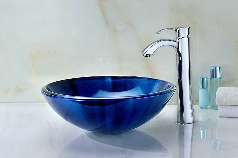 Anzzi Meno Series Deco-Glass Vessel Sink in Lustrous Blue 7