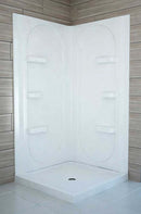 Anzzi Studio 38 in. x 38 in. x 75 in. 2-piece DIY Friendly Corner Shower Surround in White