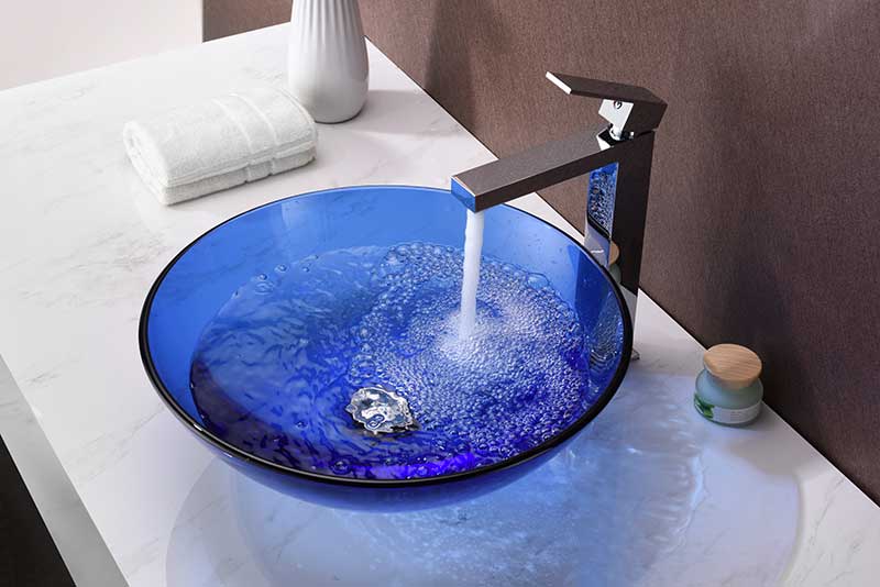 Anzzi Halo Series Vessel Sink in Blue LS-AZ031 4