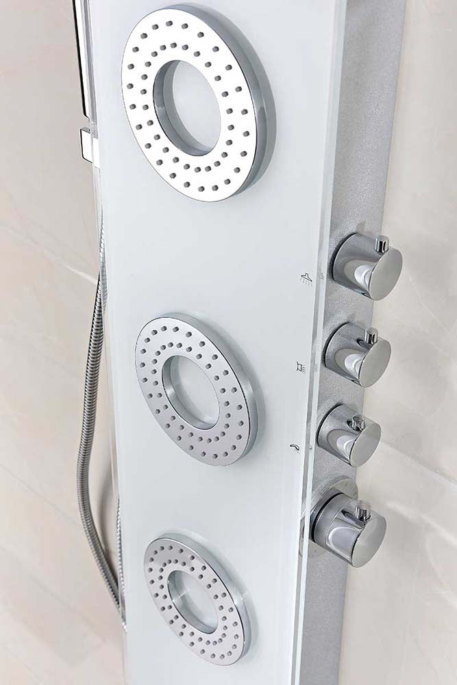 Anzzi Lynn 58 in. 3-Jetted Full Body Shower Panel with Heavy Rain Shower and Spray Wand in White SP-AZ031 7