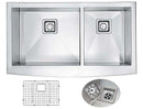 Anzzi ELYSIAN Series 36 in. Farm House 60/40 Dual Basin Handmade Stainless Steel Kitchen Sink