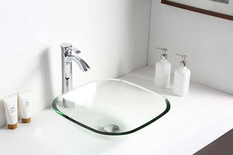 Anzzi Cadenza Series Deco-Glass Vessel Sink in Lustrous Clear Finish 6