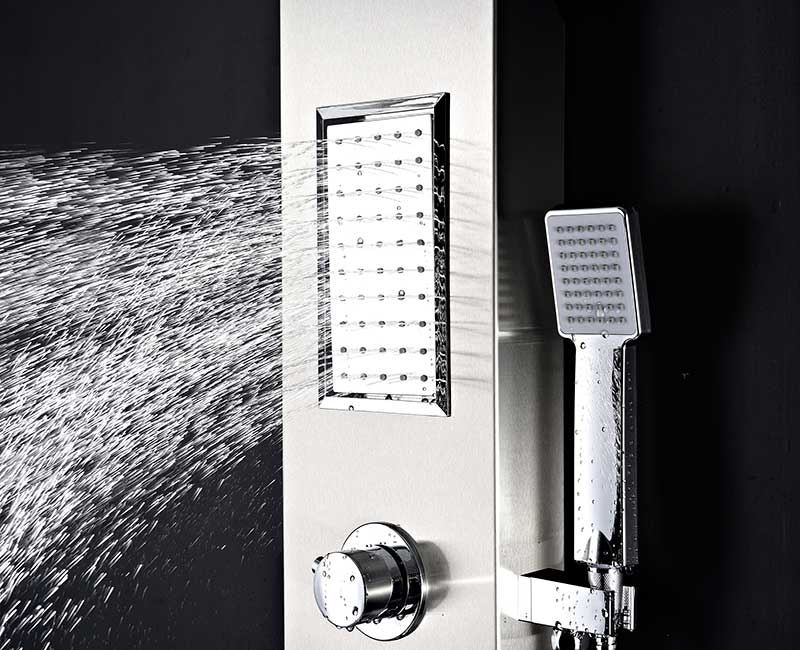 Anzzi Mesmer 58 in. Full Body Shower Panel with Heavy Rain Shower and Spray Wand in Brushed Steel SP-AZ8094 5