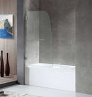 Anzzi Vensea Series 34 in. by 58 in. Frameless Hinged Tub Door in Brushed Nickel SD-AZ8074-01BN