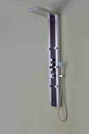 Anzzi Kiki 59 in. 6-Jetted Full Body Shower Panel with Heavy Rain Shower and Spray Wand in Mahogany Style Deco-Glass  13