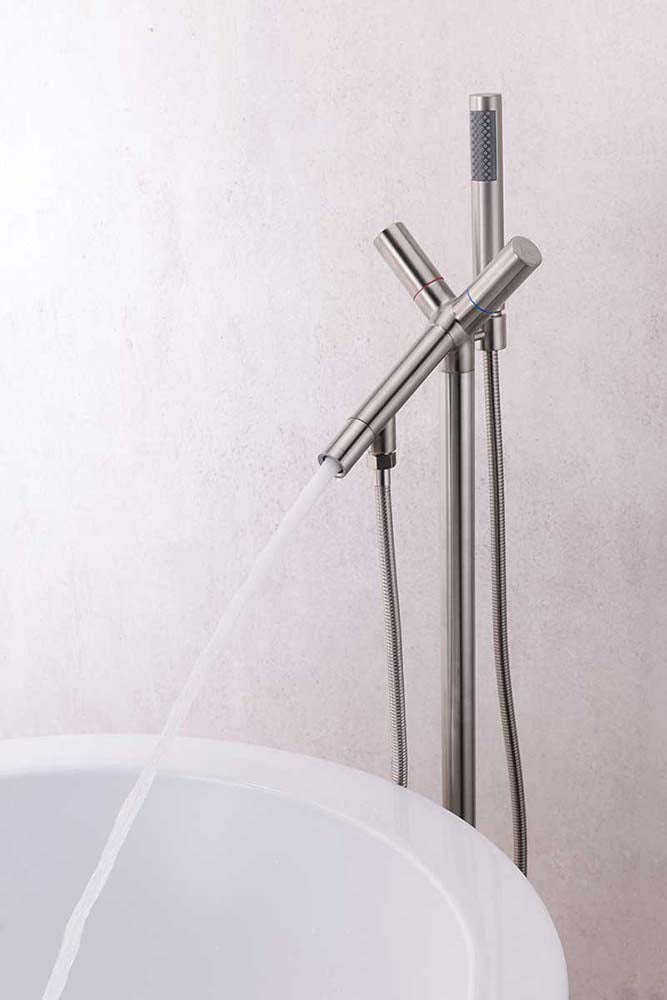 Anzzi Havasu 2-Handle Claw Foot Tub Faucet with Hand Shower in Brushed Nickel FS-AZ0042BN 4