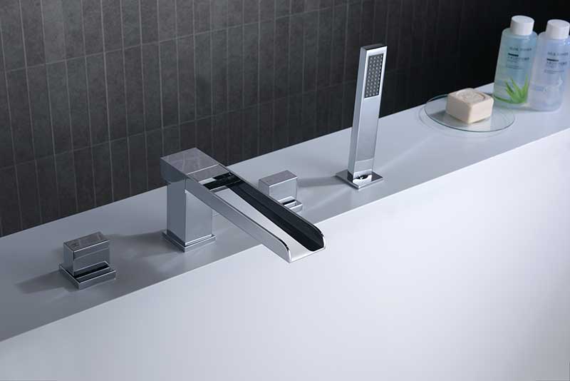 Anzzi Glymur 2-Handle Deck-Mount Roman Tub Faucet in Chrome FR-AZ039CH 2