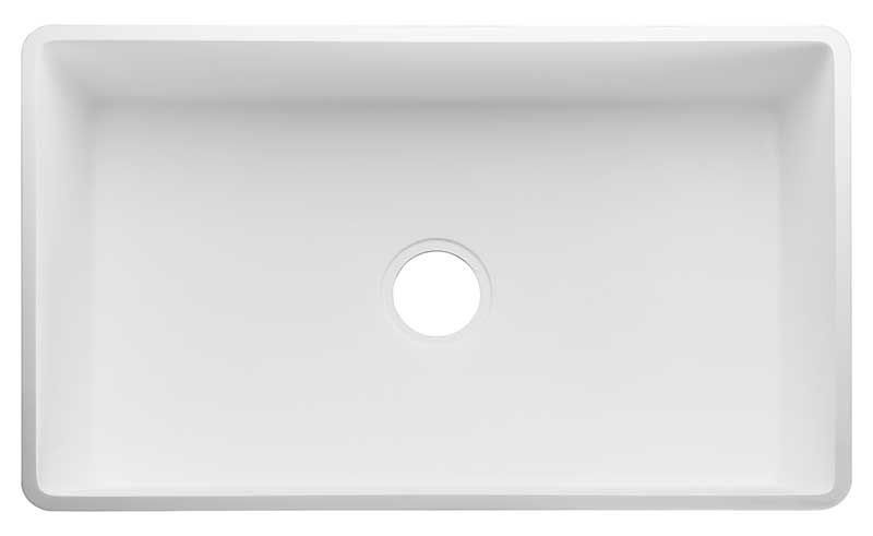 Anzzi Roine Farmhouse Reversible Apron Front Solid Surface 30 in. Single Basin Kitchen Sink in White K-AZ225-1A 6