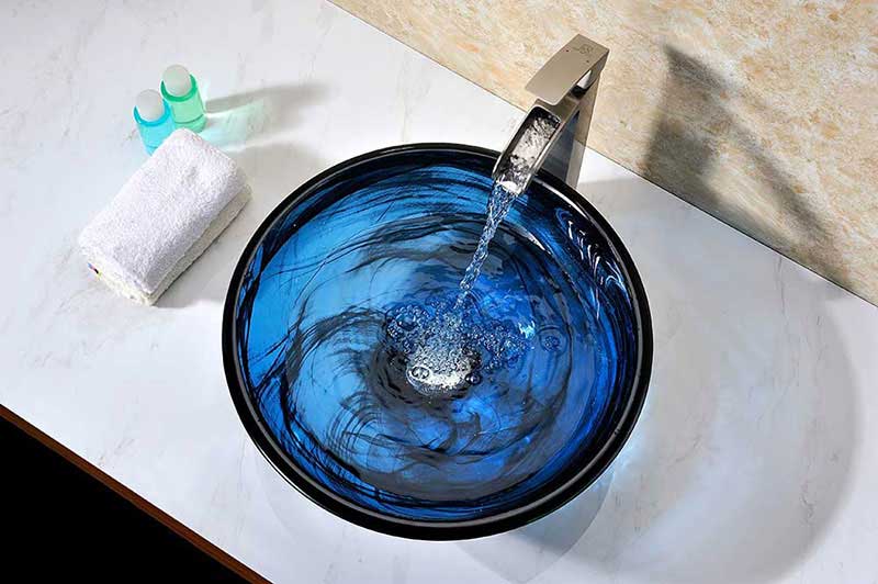 Anzzi Soave Series Deco-Glass Vessel Sink in Sapphire Wisp 5