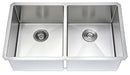Anzzi VANGUARD Undermount Stainless Steel 32 in. Double Bowl Kitchen Sink and Faucet Set with Singer Faucet in Polished Chrome 12