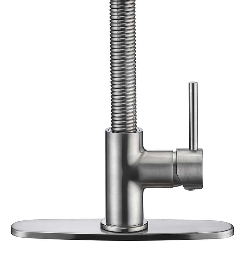 Anzzi Step Single Handle Pull-Down Sprayer Kitchen Faucet in Brushed Nickel KF-AZ194BN 15