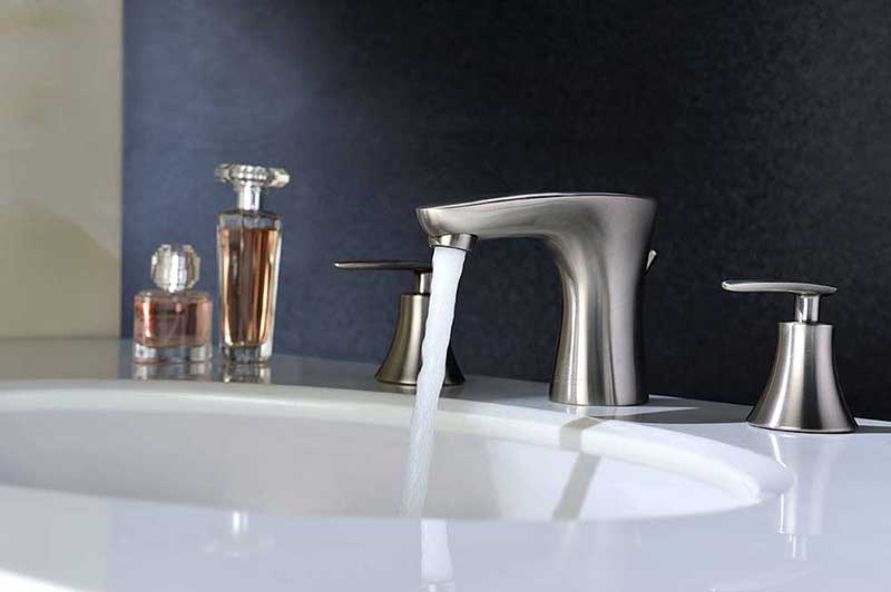 Anzzi Chord Series 2-Handle Bathroom Sink Faucet in Brushed Nickel 2