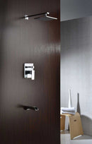 Anzzi Mezzo Series Single Handle Wall Mounted Showerhead and Bath Faucet Set in Polished Chrome 3