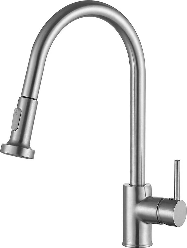 Anzzi Tycho Single-Handle Pull-Out Sprayer Kitchen Faucet in Brushed Nickel KF-AZ213BN