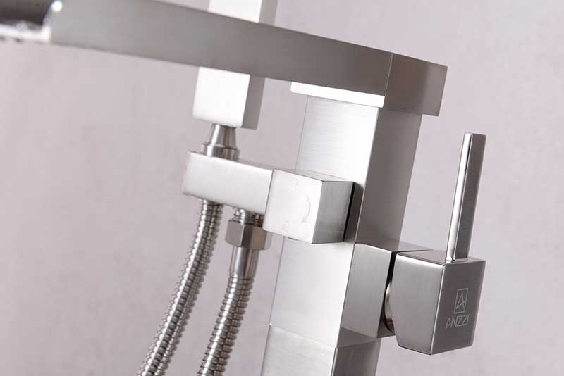 Anzzi Union 2-Handle Claw Foot Tub Faucet with Hand Shower in Brushed Nickel FS-AZ0059BN 8