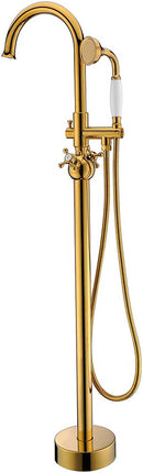 Anzzi Bridal 3-Handle Claw Foot Tub Faucet with Hand Shower in Gold FS-AZ0061RG 17