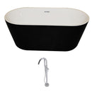 Anzzi Dualita 5.4 ft. Acrylic Freestanding Non-Whirlpool Bathtub in Black and Kros Series Faucet in Chrome