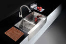 Anzzi ELYSIAN Series 36 in. Farm House 40/60 Dual Basin Handmade Stainless Steel Kitchen Sink 5