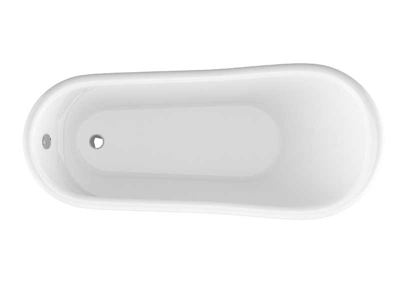 Anzzi 67.32” Diamante Slipper-Style Acrylic Claw Foot Tub in White FT-CF131FAFT-CH 5