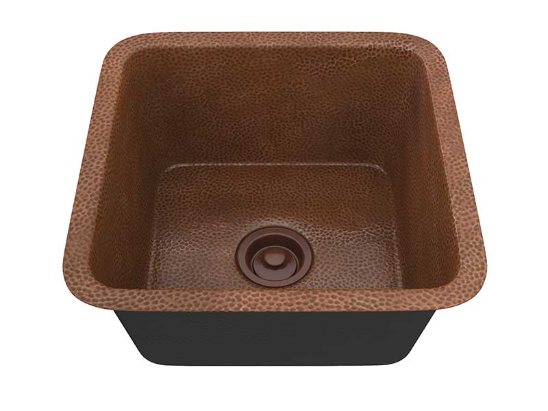 Anzzi Kovie Drop-in Handmade Copper 16 in. 0-Hole Single Bowl Kitchen Sink in Hammered Antique Copper K-AZ240