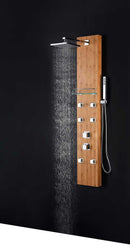Anzzi CRANE Series 60 in. Full Body Shower Panel System with Heavy Rain Shower and Spray Wand in Natural Bamboo 7