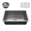 Anzzi Tereus Drop-in Handmade Copper 30 in. 0-Hole Single Bowl Kitchen Sink in Hammered Nickel SK-023