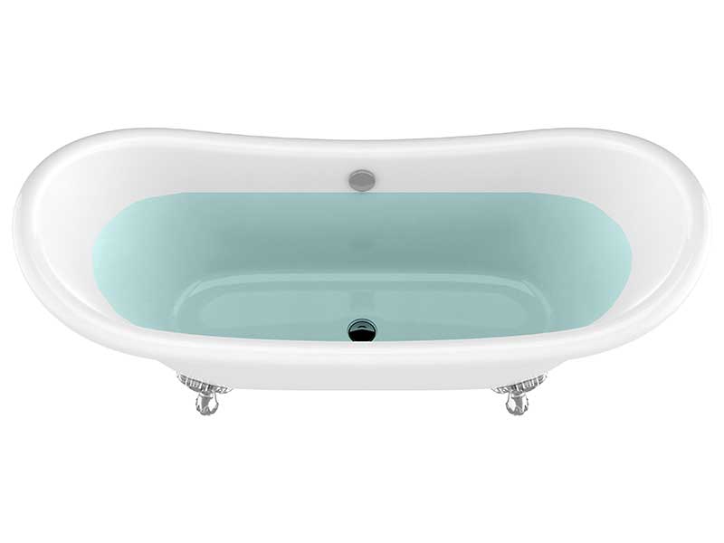 Anzzi 69.29” Belissima Double Slipper Acrylic Claw Foot Tub in White FT-CF130FAFT-CH 6